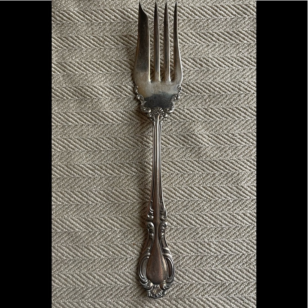 Wallace Silver Plated Meat Serving Fork 8” Pattern Joan
